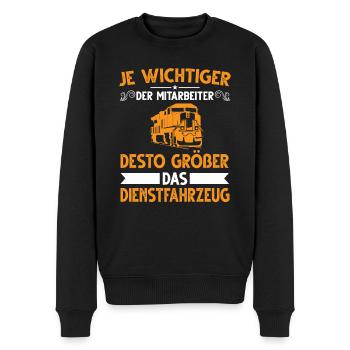 Lokführer Eisenbahner Triebfahrzeugführer Geschenk - Männer Premium Bio Pullover - Schwarz - Vorne - Nico (187cm)