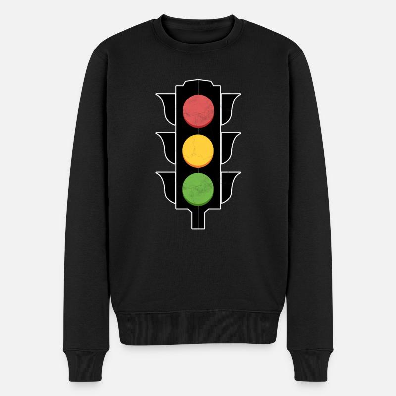 Ampel Grüne Welle - Männer Premium Bio Pullover - Schwarz
