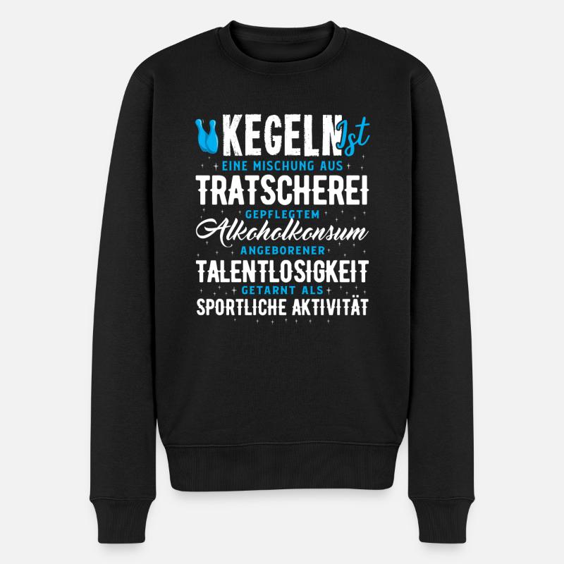 Kegeln - Der Beste Sport - Männer Premium Bio Pullover - Schwarz