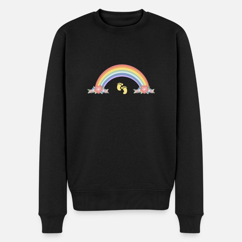Regenbogen Baby Mama - Männer Premium Bio Pullover - Schwarz