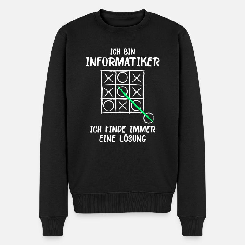 Ich bin Informatiker Lösung Spruch Computer Nerd G - Männer Premium Bio Pullover - Schwarz