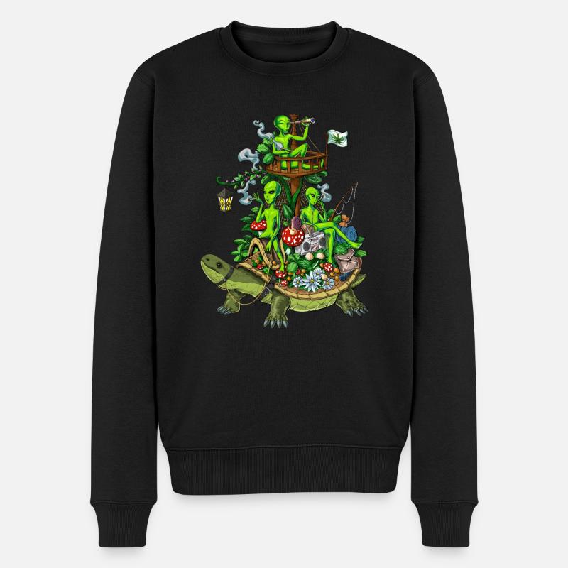 Voyage extraterrestre psychédélique - Pull Premium bio Homme - noir