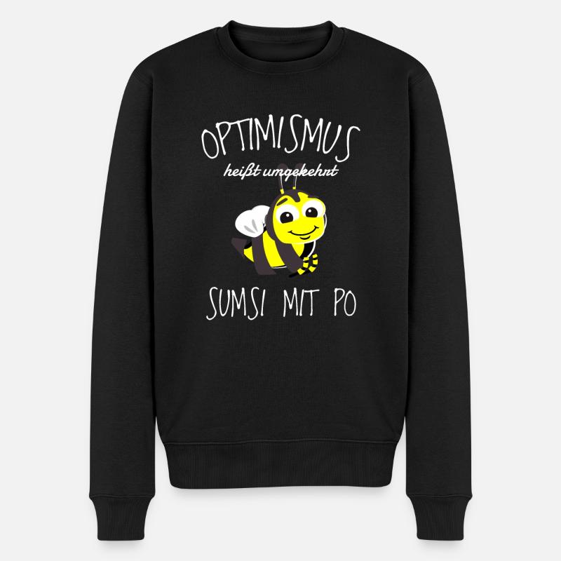 Bienen lustiges Geschenk Sumsi mit Po Optimismus - Männer Premium Bio Pullover - Schwarz