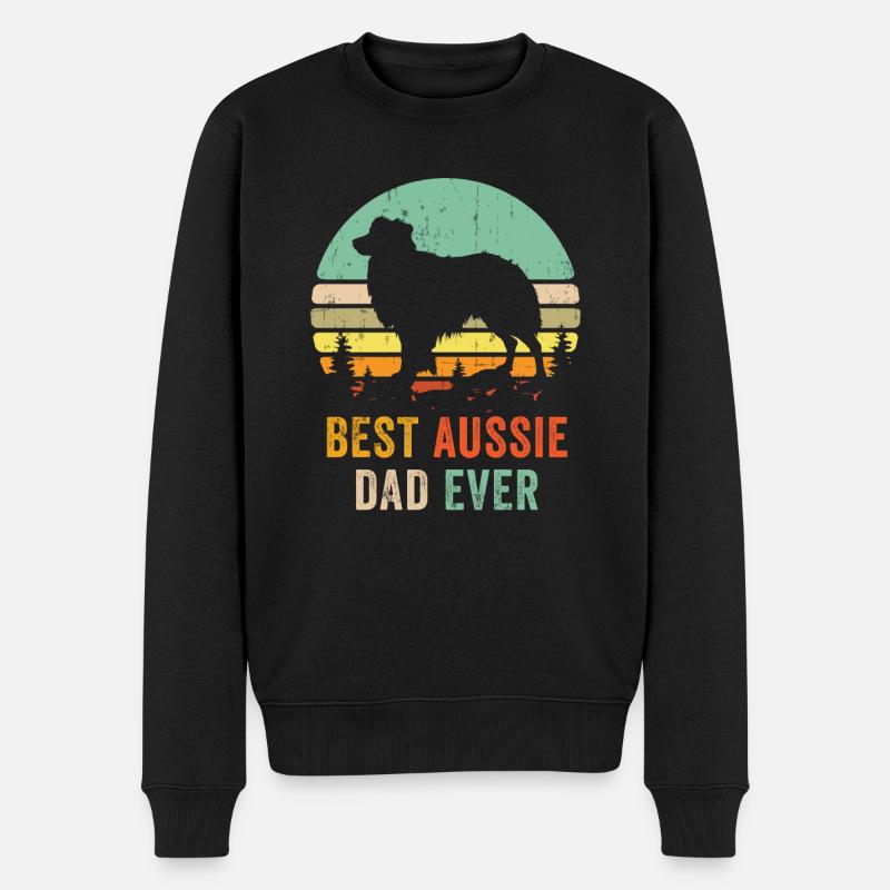 Chemise Australian Shepherd Papa Best Dad Ever - Ret - Pull Premium bio Homme - noir