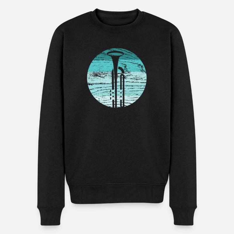 Trompete - Männer Premium Bio Pullover - Schwarz
