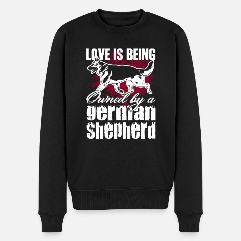 German Shepherd Owned By German Shepherd - Men's Premium Organic Jumper - black