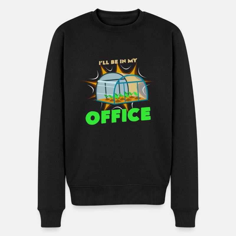 Ich bin im Büro - Männer Premium Bio Pullover - Schwarz