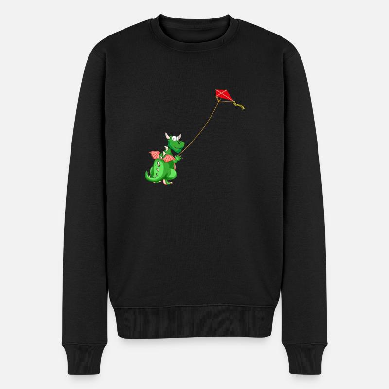Dragon laisse voler un cerf-volant - Pull Premium bio Homme - noir