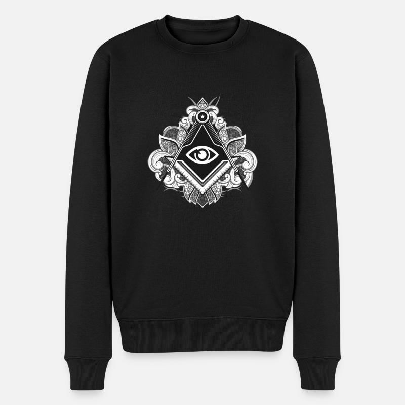 Cadeau de conspiration Triangle maçonnique Symbole Illuminati - Pull Premium bio Homme - noir