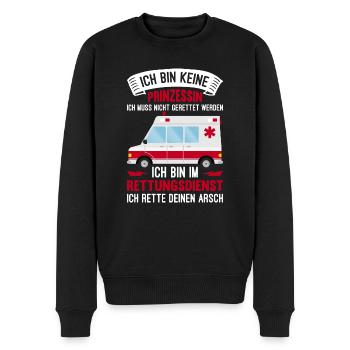 Rettungsdienst Sanitäterin Notärztin Ich rette dei - Männer Premium Bio Pullover - Schwarz - Vorne - Nico (187cm)