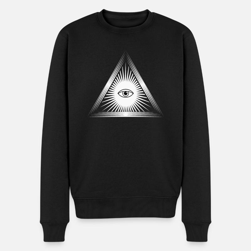 Illuminati Auge Pyramide T-Shirt - Männer Premium Bio Pullover - Schwarz