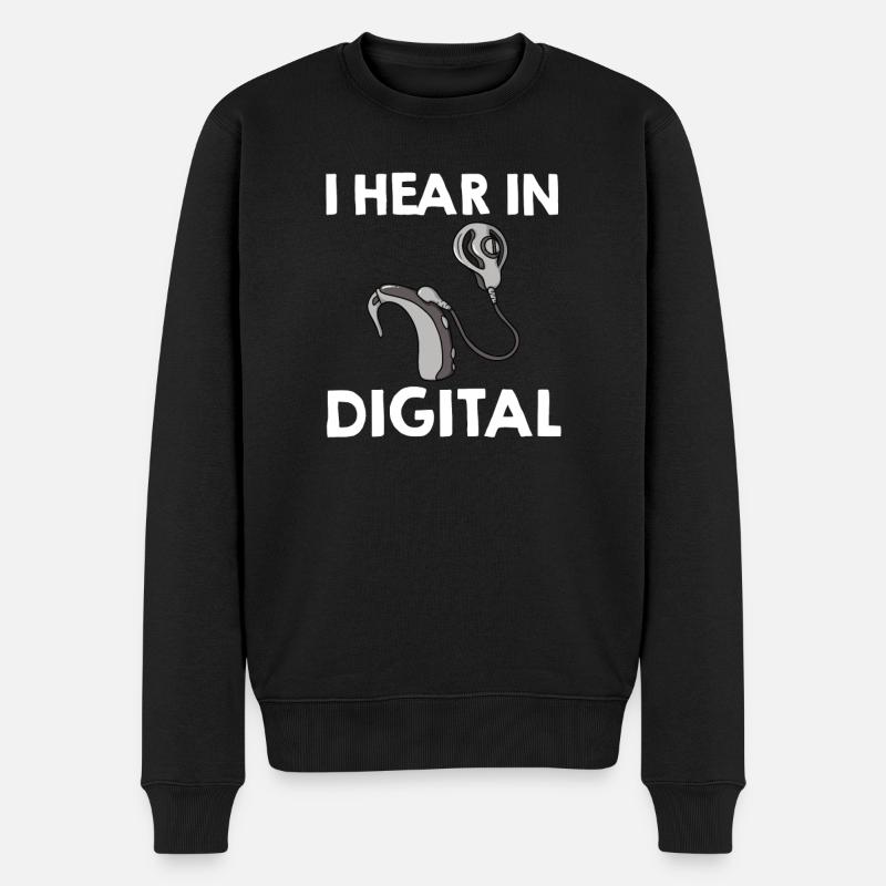 Cochlea-Implantat Taub Gehörlos Taubheit - Männer Premium Bio Pullover - Schwarz
