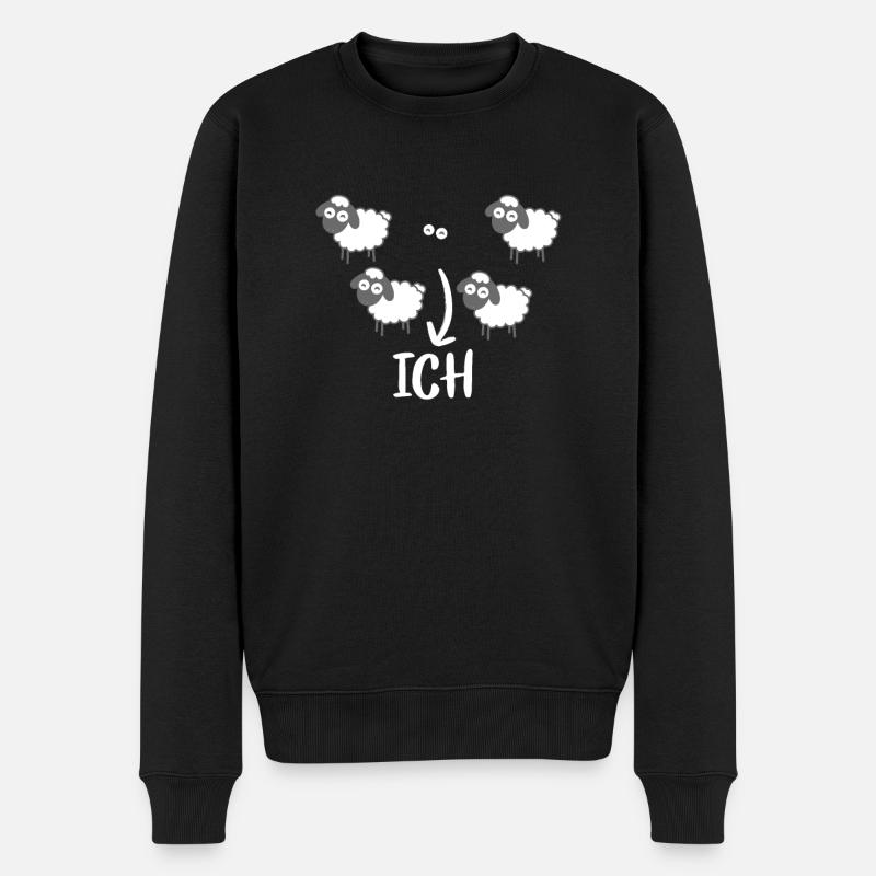 Ich schwarzes Schaf Sarkasmus Lustiges Geschenk - Männer Premium Bio Pullover - Schwarz