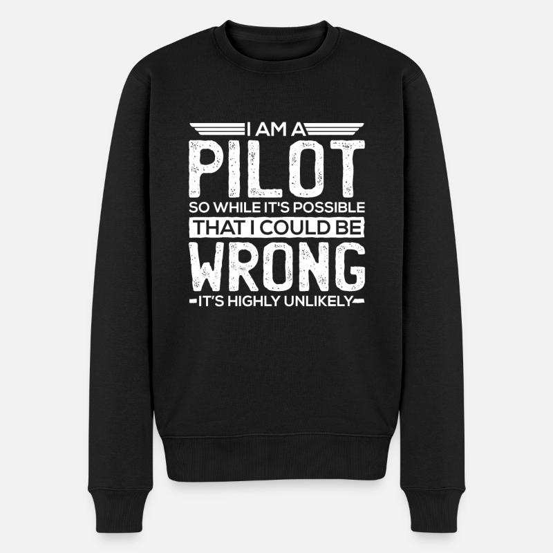 Pilot gifts - pilot - Men's Premium Organic Jumper - black