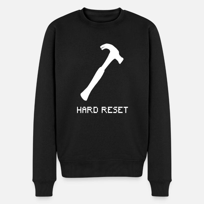 Sys Admin Hard Reset White White ITSys Admin Hard - Männer Premium Bio Pullover - Schwarz