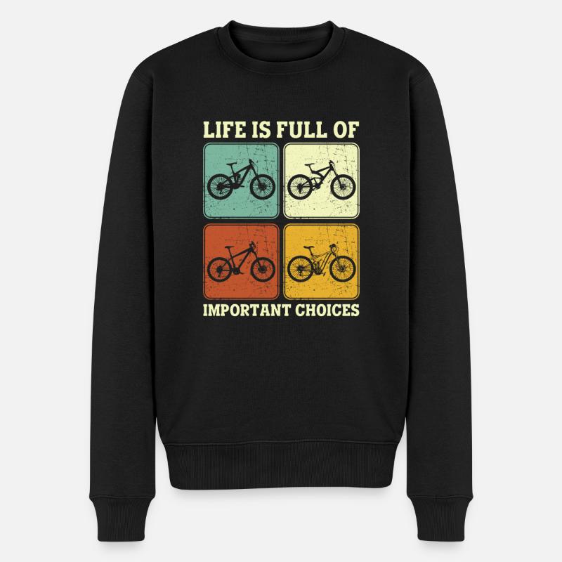 Fahrrad MTB Life Is Full Of Important Choices - Männer Premium Bio Pullover - Schwarz