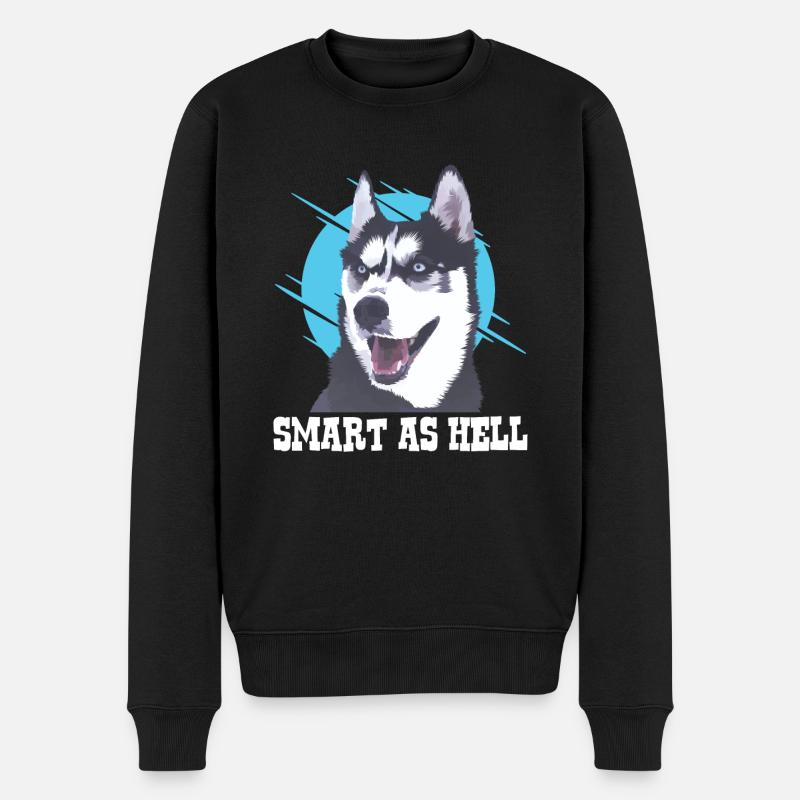 Husky Husky Hund Husky Geschenke Hundeliebhaber - Männer Premium Bio Pullover - Schwarz
