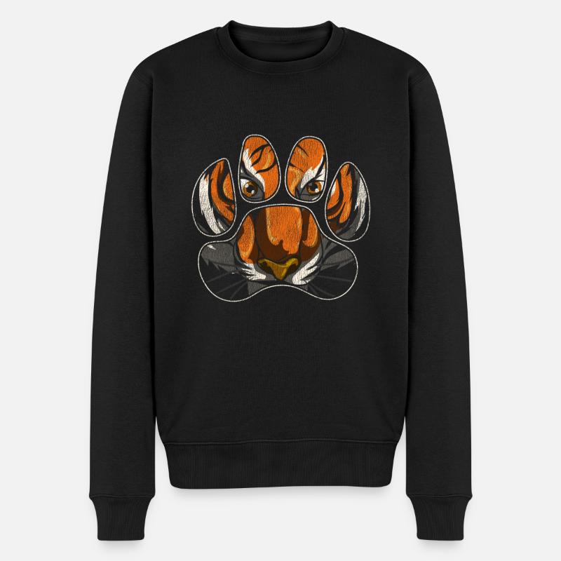 Tiger Tierliebhaber - Männer Premium Bio Pullover - Schwarz