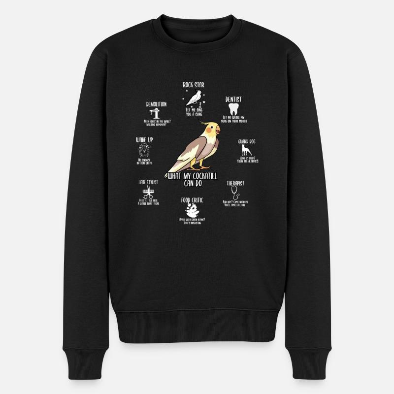 What my Cockatiel can do Nymphensittich Geschenk - Männer Premium Bio Pullover - Schwarz