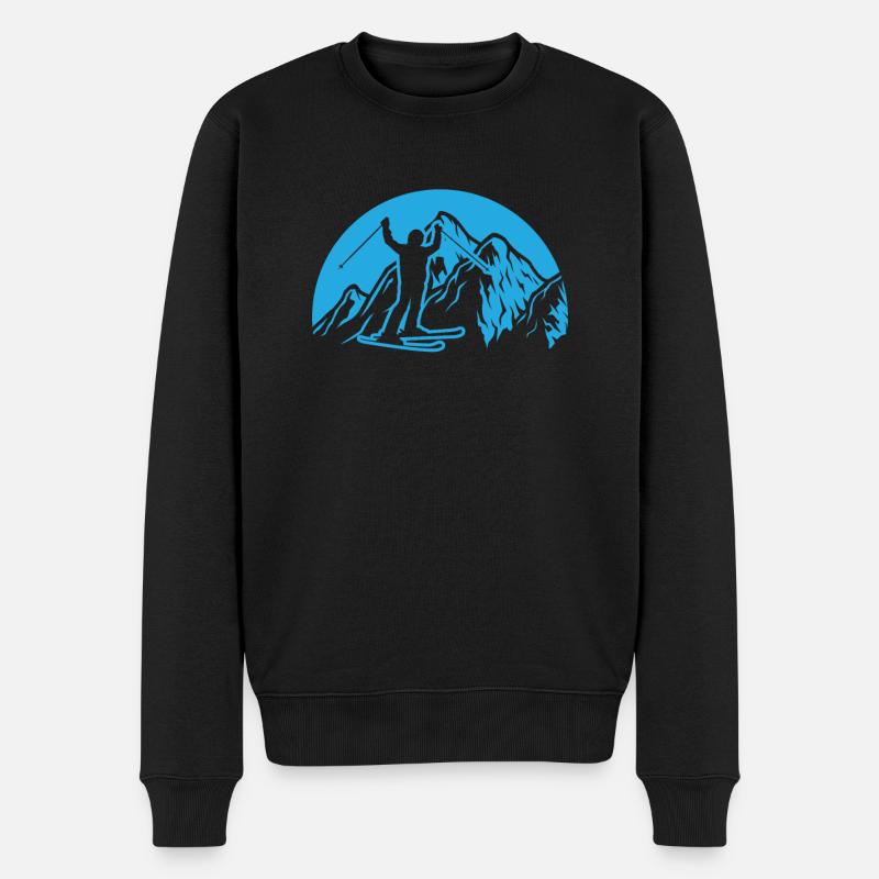 Ski - Männer Premium Bio Pullover - Schwarz