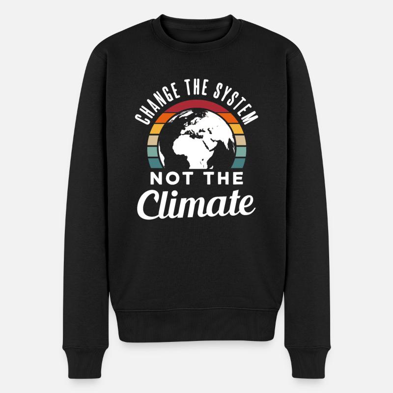Umweltschutz Klimaschutz Geschenk - Männer Premium Bio Pullover - Schwarz