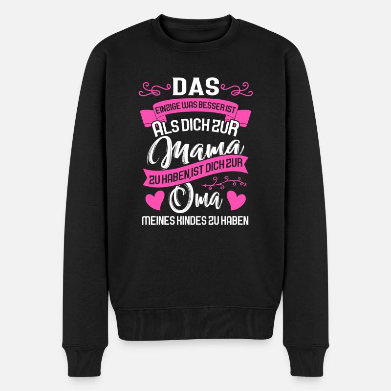 Mama Oma Werdende Oma Geschenk - Männer Premium Bio Pullover - Schwarz
