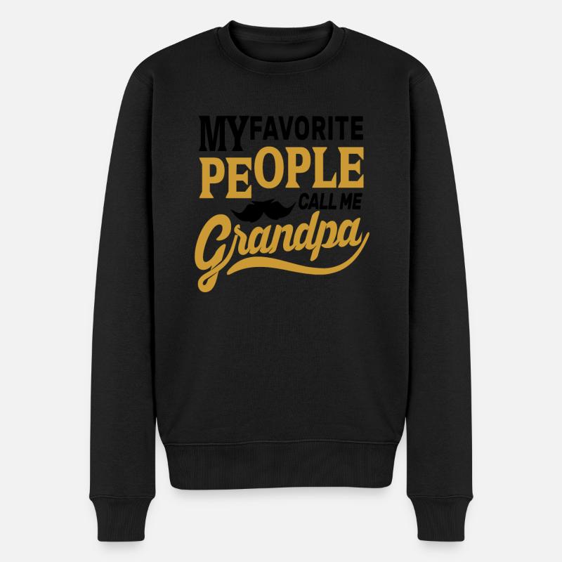 Grandpa - Opa - Männer Premium Bio Pullover - Schwarz