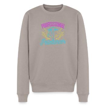 Lineman Pole 80s Professional Poledancer Geschenk - Männer Premium Bio Pullover - Taupe - Vorne - Nico (187cm)