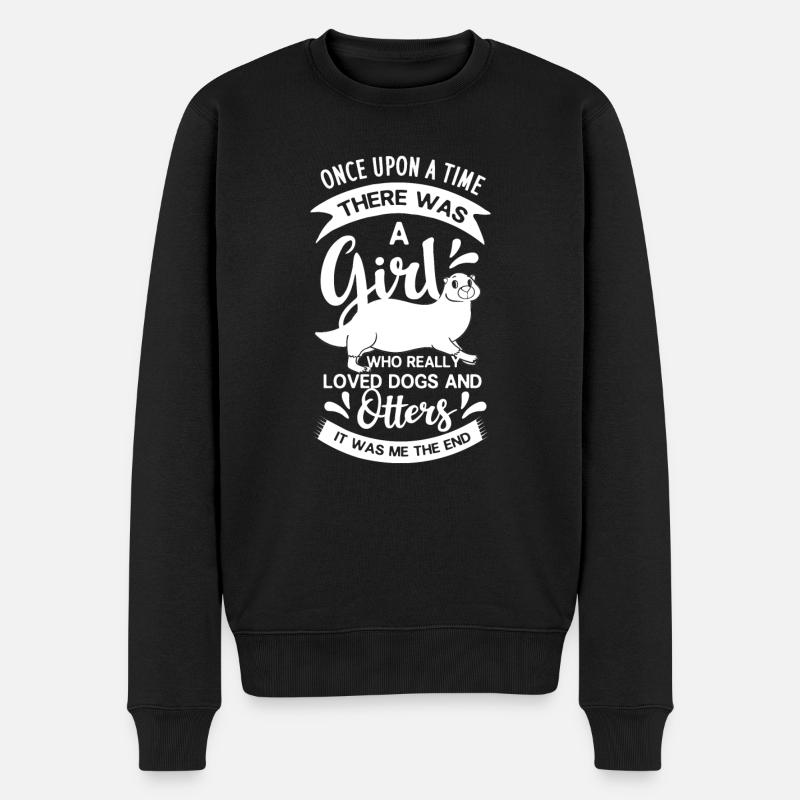 Otter Seeotter Wassermarder Riesenotter Marder - Männer Premium Bio Pullover - Schwarz