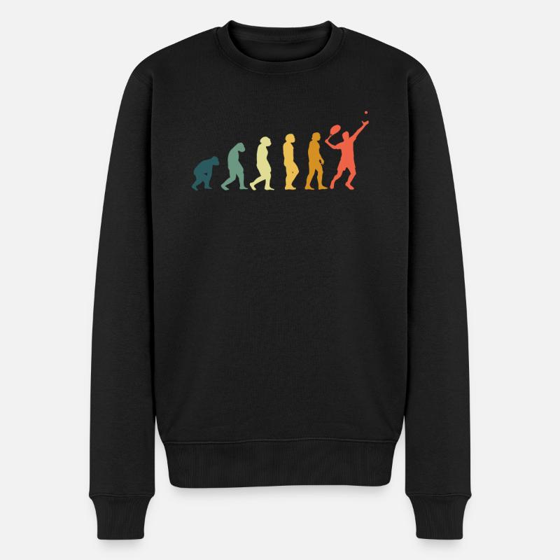 Tennisspieler Evolution Tennis Trainer Tenniscoach - Männer Premium Bio Pullover - Schwarz