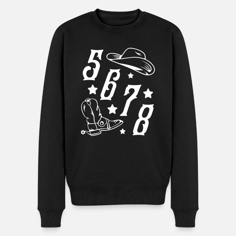 Line Dance 5 6 7 8 Country Music Cowboy Western - Männer Premium Bio Pullover - Schwarz