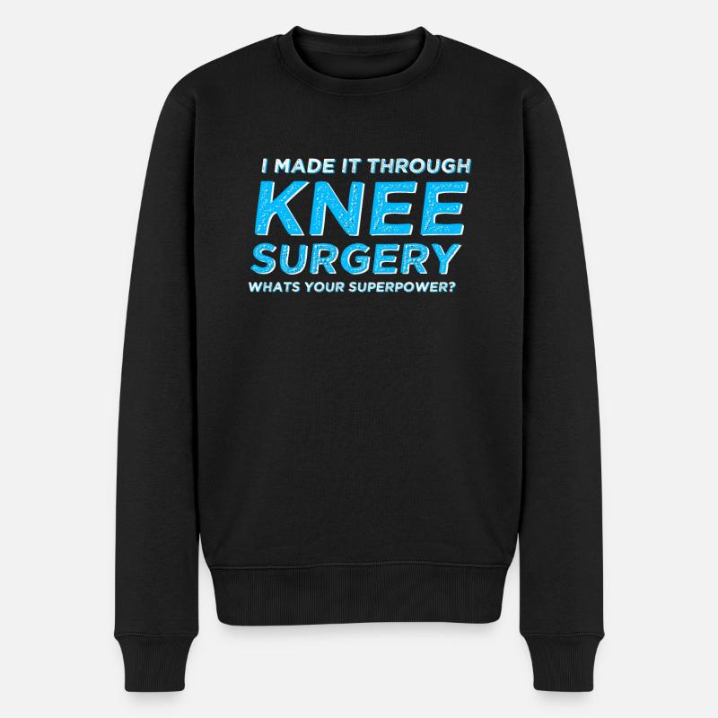 Neues Knie Knieoperation - Männer Premium Bio Pullover - Schwarz
