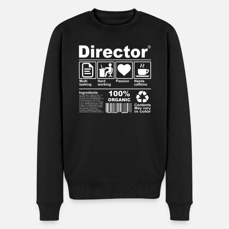 Director - Männer Premium Bio Pullover - Schwarz