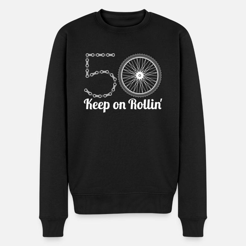 50. Geburtstag Geschenk Radfahrer Fahrrad Fahrer - Männer Premium Bio Pullover - Schwarz