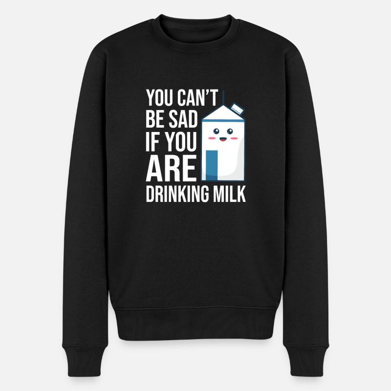 Milch Rohmilch Vollmilch - Männer Premium Bio Pullover - Schwarz