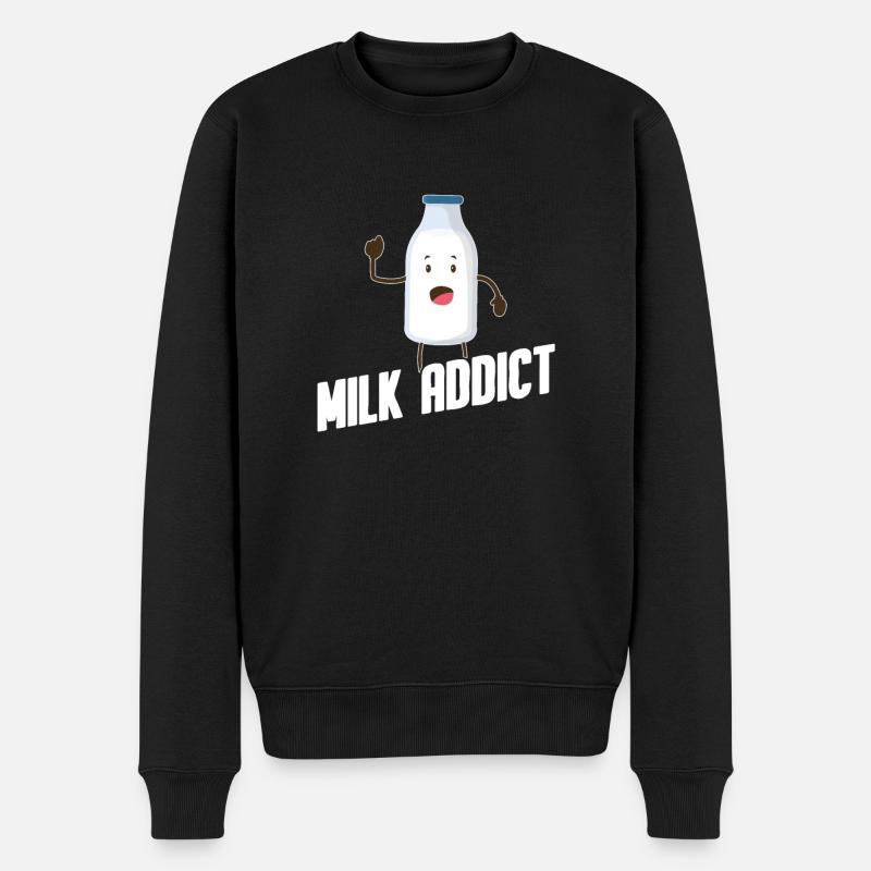 Milch Rohmilch Vollmilch - Männer Premium Bio Pullover - Schwarz