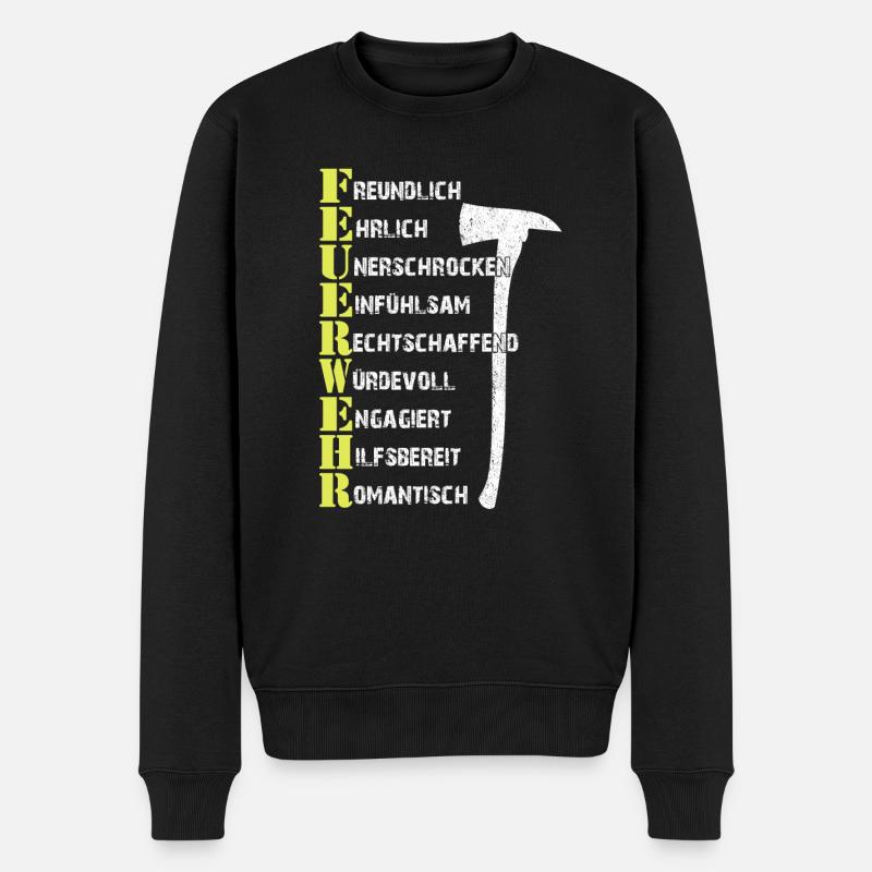Feuerwehrhelden – Die wahren Alltagsretter - Männer Premium Bio Pullover - Schwarz