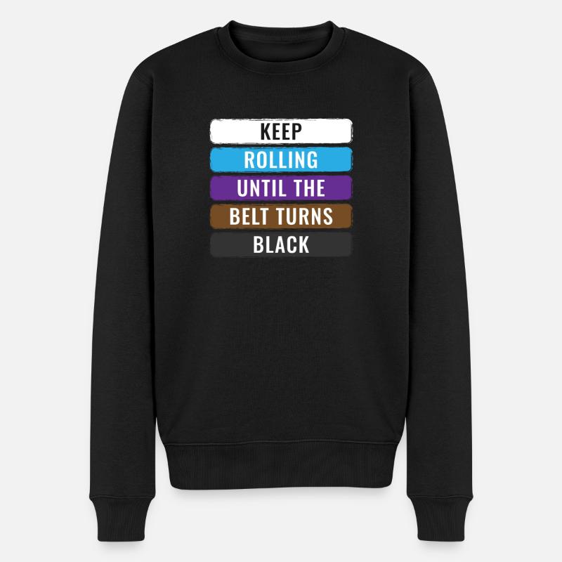 Keep Rolling BJJ Gifts Jujitsu Gift Brazilian Jiu- - Männer Premium Bio Pullover - Schwarz