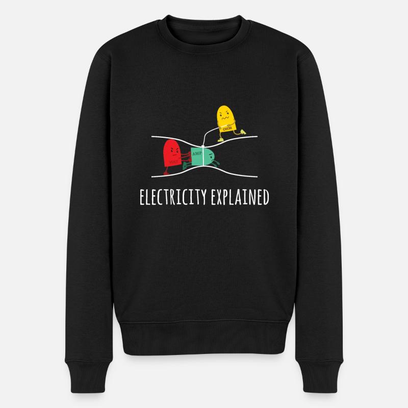 Electricity Explained Electricity Explained - Electricity - Men's Premium Organic Jumper - black