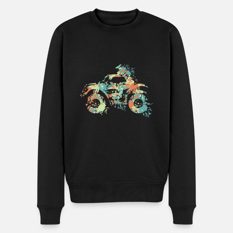 Quad ATV Splash - Männer Premium Bio Pullover - Schwarz