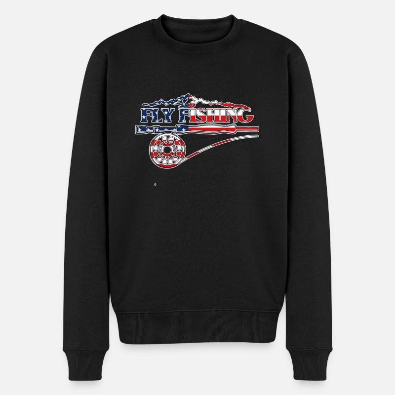 Pêche à la mouche Pêche à la mouche en Amérique pour les mouches - Pull Premium bio Homme - noir