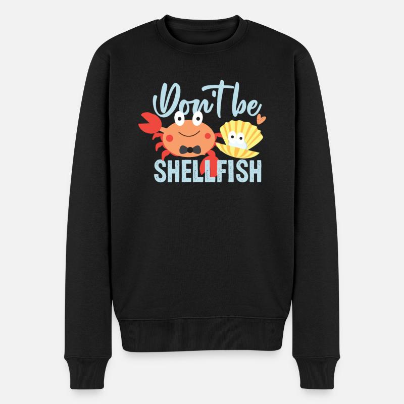 Meeresfrüchte Schalentier Geschenkidee - Männer Premium Bio Pullover - Schwarz