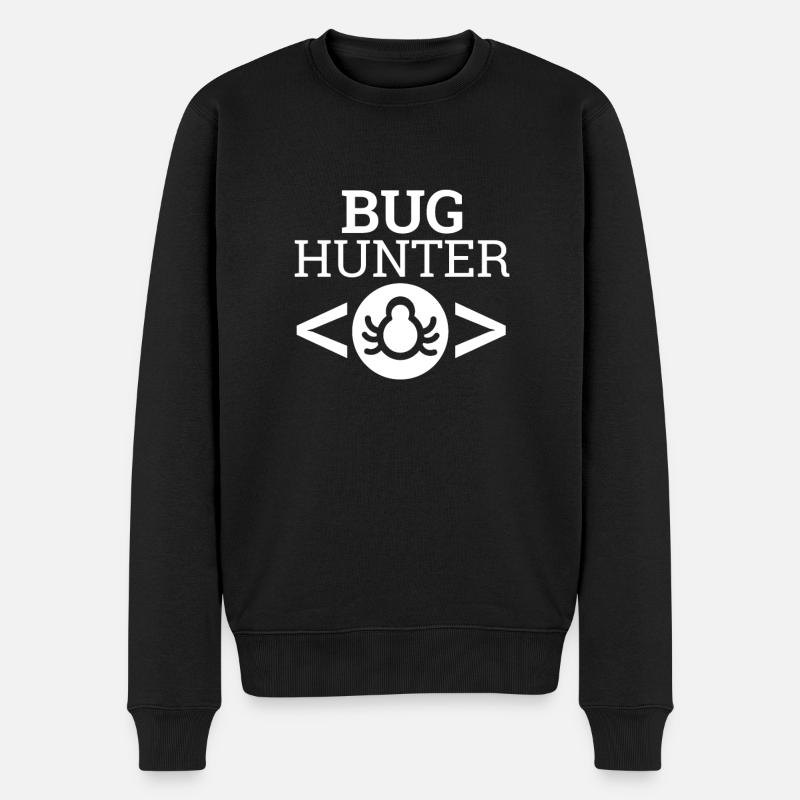 "Bug Hunter" | Informatik, Programmierer - Männer Premium Bio Pullover - Schwarz