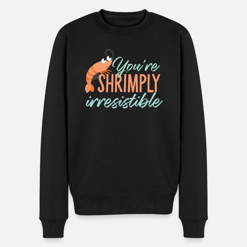 Garnele Shrimps Geschenk - Männer Premium Bio Pullover - Schwarz