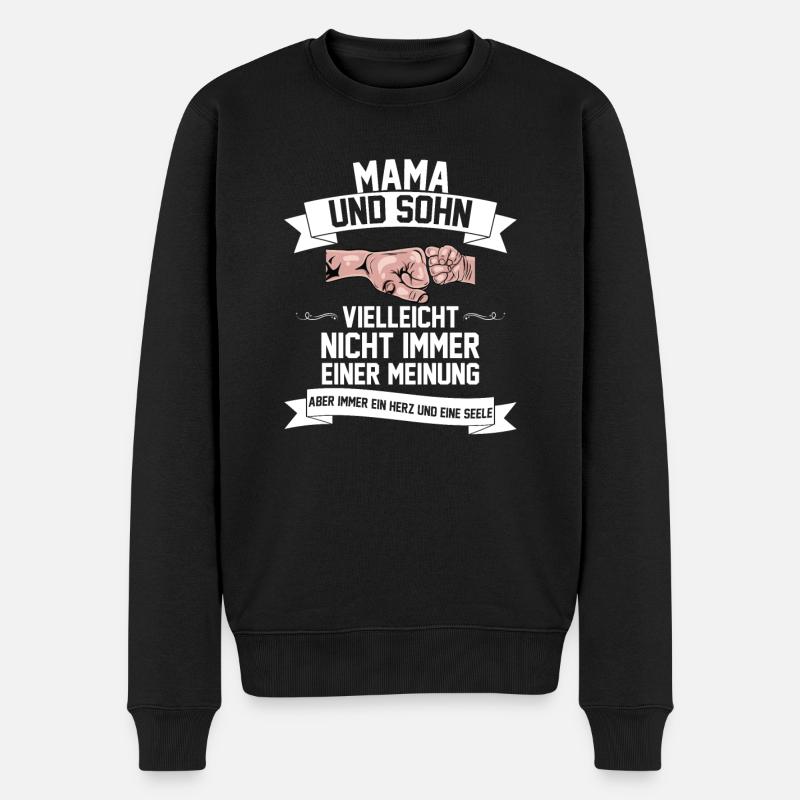 Mama Sohn - Männer Premium Bio Pullover - Schwarz