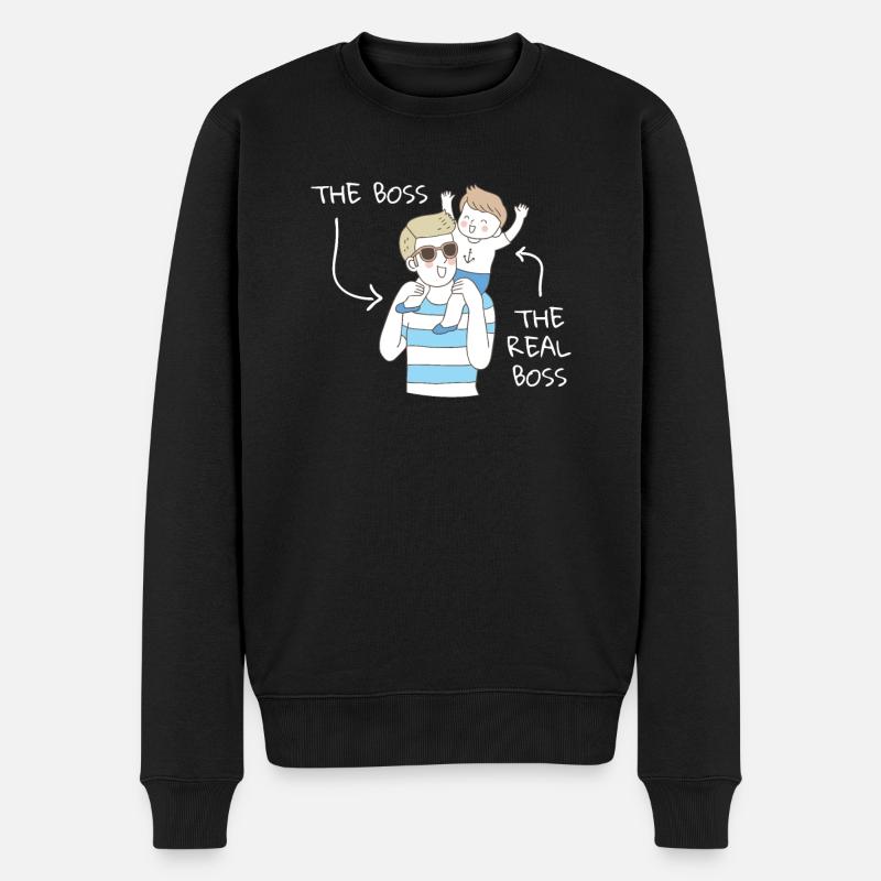 Papa fils - Pull Premium bio Homme - noir