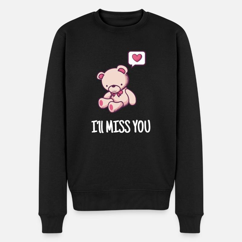 Ich werde dich vermissen Abschiedsgeschenk - Männer Premium Bio Pullover - Schwarz