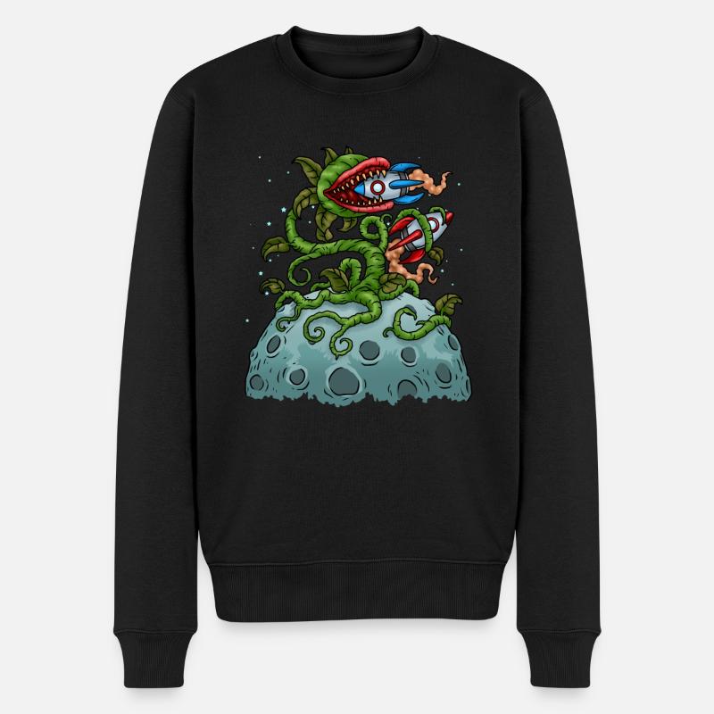 Venus Fliegenfalle Rakete Fleischfressende Pflanze - Männer Premium Bio Pullover - Schwarz