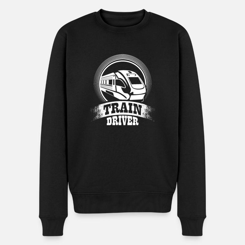 lokführer - Männer Premium Bio Pullover - Schwarz