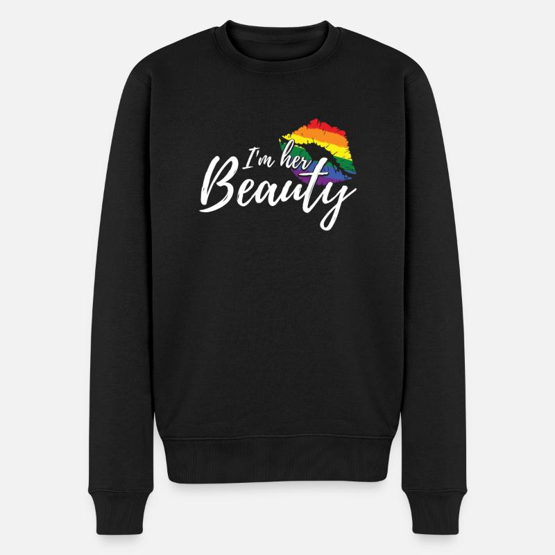 I'm Her Beauty Couple For Lesbians LGBT Gift - Männer Premium Bio Pullover - Schwarz